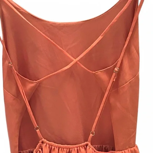 Addie Coral Pink Crisscross Backless Dress - Size Small - Picture 2 of 7